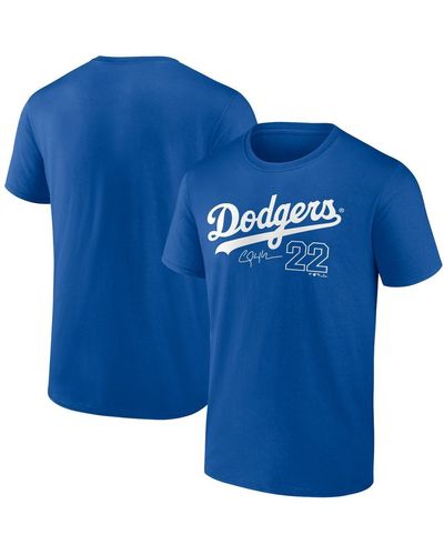 Fanatics Clayton Kershaw Los Angeles Dodgers Player Name And Number T-shirt - Blue