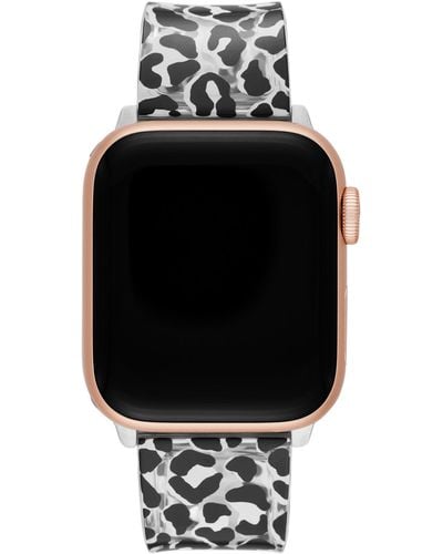 Kate Spade Leopard Print Polyurethane Band For Apple Watch Strap - Black