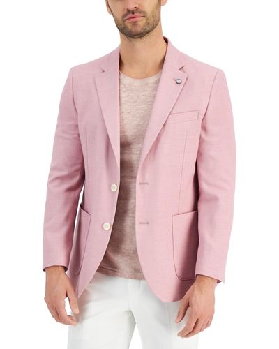 Nautica Modern-fit Active Stretch Woven Solid Sport Coat - Pink