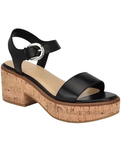 Calvin Klein Isleen Block Heel Open-toe Dress Sandals - Black