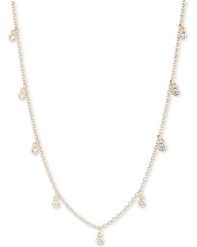 Lauren by Ralph Lauren Gold-tone Crystal 42" Shaky Strand Necklace - White