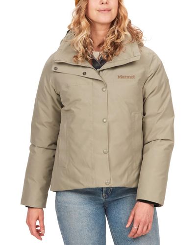 Marmot Chelsea Hooded Insulated Short Coat - Natural