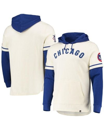 '47 Cream Chicago Cubs Trifecta Shortstop Pullover Hoodie - Blue
