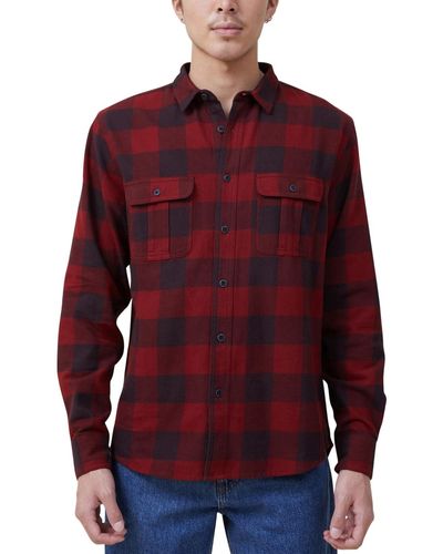 Cotton On Greenpoint Long Sleeve Shirt - Red