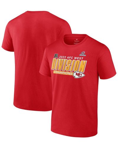 Fanatics Kansas City Chiefs 2022 Afc West Division Champions Divide And Conquer T-shirt - Red