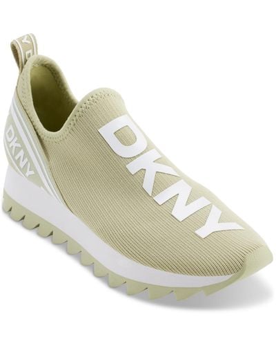 DKNY Abbi Slip-on Logo Sock Sneakers - Metallic