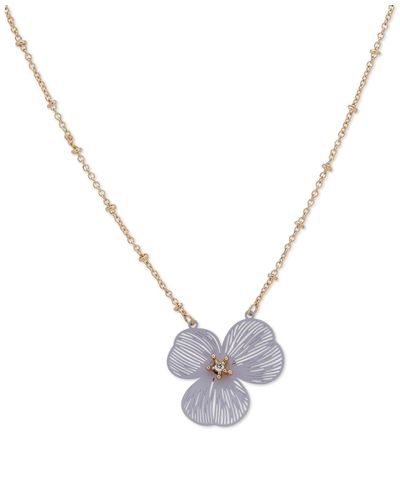 Lonna & Lilly Gold-tone Openwork Flower Pendant Necklace - Metallic