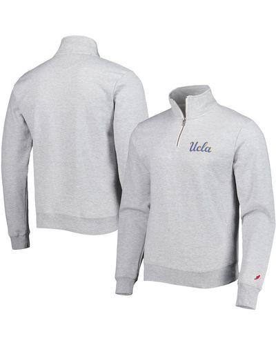 League Collegiate Wear Ucla Bruins Stack Essential Fleece Quarter-zip Sweatshirt - Gray