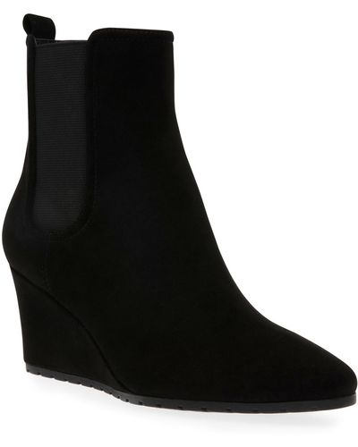 Anne Klein Valore Pointed Toe Wedge Booties - Black