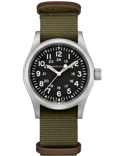 Hamilton Swiss Mechanical Khaki Field Nato Fabric Strap Watch 38mm - Gray