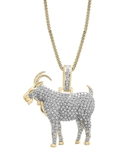 Macy's Diamond Goat Pendant Necklace (1/2 Ct. T.w. - Metallic