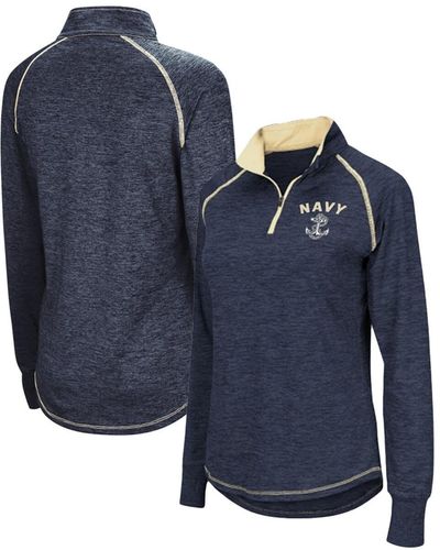 Colosseum Athletics Midshipmen Bikram 1/4 Zip Long Sleeve Jacket - Blue
