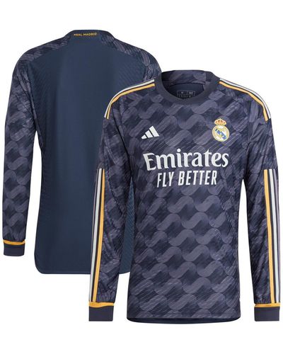 adidas Real Madrid 2023/24 Away Long Sleeve Replica Jersey - Blue