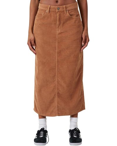 Cotton On Cord Maxi Skirt - Brown