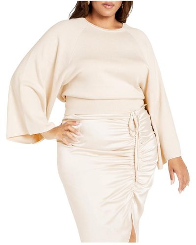 City Chic Plus Size Rylie Sweater - White