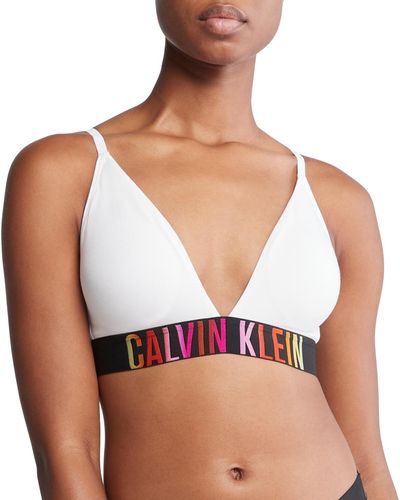 Calvin Klein Intense Power Pride Cotton Lightly Lined Triangle Bralette Qf7830 - White