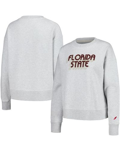 League Collegiate Wear Florida State Seminoles Boxy Pullover Sweatshirt - White