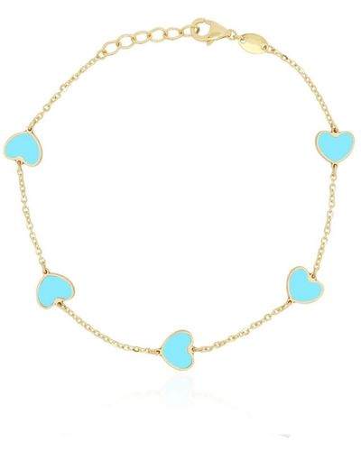 The Lovery Turquoise Heart Station Bracelet - Multicolor