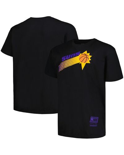 Mitchell & Ness Distressed Phoenix Suns Big And Tall Hardwood Classics Vintage-like Logo T-shirt - Black