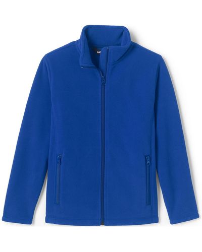 Lands' End School Uniform Kids Full-zip Mid-weight Fleece Jacket - Blue