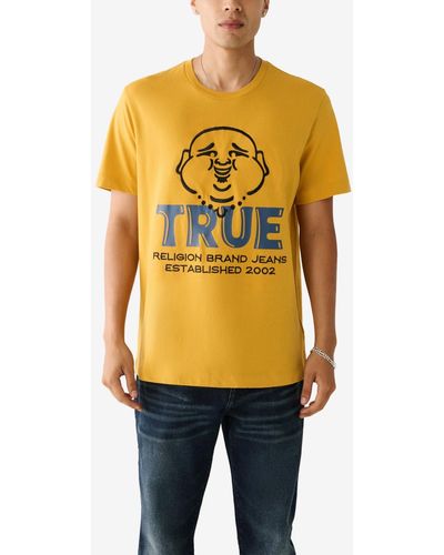 True Religion Short Sleeve True Buddha Face T-shirt - Yellow