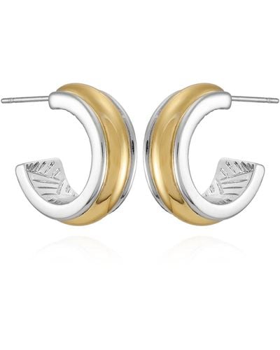 Tahari Two-tone Open Hoop Earrings - Metallic