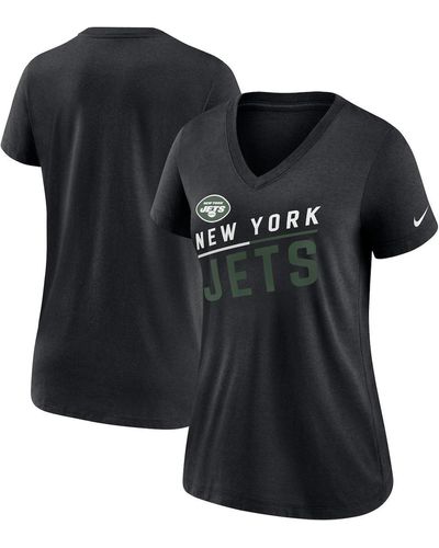 Nike New York Jets Slant Logo Tri-blend V-neck T-shirt - Black