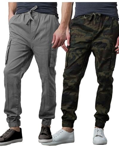 Galaxy By Harvic Slim Fit Stretch Cargo jogger Pants - Gray