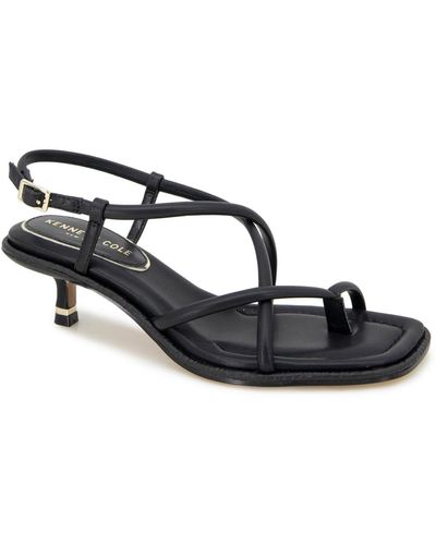 Kenneth Cole Ginger Strappy Kitten Heel Sandals - Black