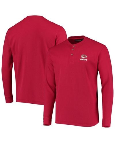 Dunbrooke Kansas City Chiefs Logo Maverick Thermal Henley Long Sleeve T-shirt - Red