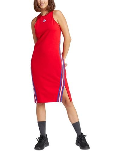 adidas Future Icons 3-stripes Side-slit Dress - Red
