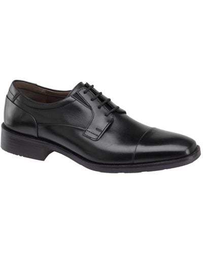 Johnston & Murphy Lancaster Cap Toe Shoes - Black