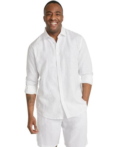 Johnny Bigg Big & Tall Johnny G Resort Relaxed Fit Linen Shirt - White