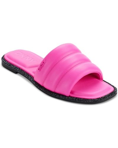DKNY Bethea Quilted Slip-on Slide Sandals - Pink