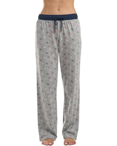 Tommy Hilfiger Knit Drawstring-waist Pajama Pants - Gray