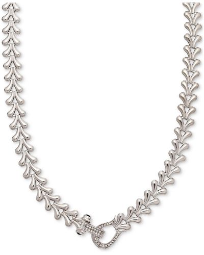 Macy's Diamond Horseshoe Heart Link 18" Collar Necklace (1/4 Ct. T.w. - Natural
