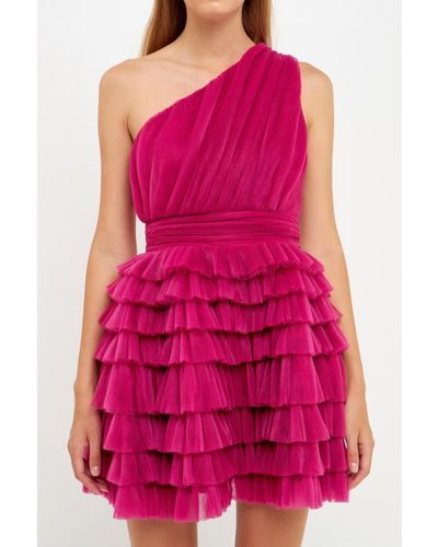 Endless Rose Tiered Tulle Mini Dress - Pink