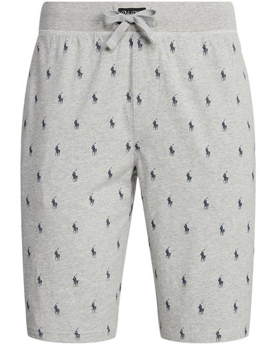 Polo Ralph Lauren Cotton Logo Pajama Shorts - Gray