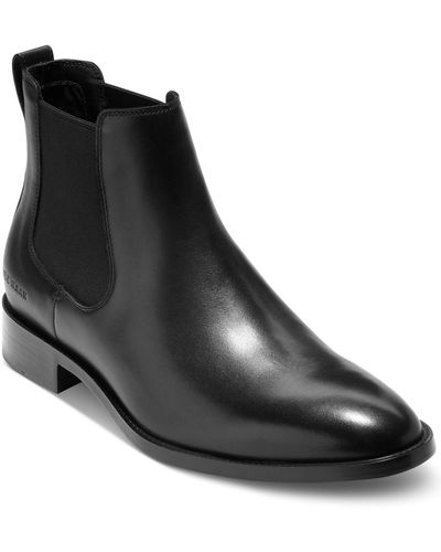 Cole Haan Hawthorne Leather Pull-on Chelsea Boots - Black