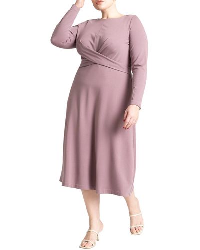 Eloquii Plus Size Ponte Twist Detail Dress - Pink
