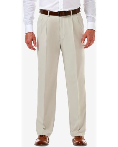 Haggar Cool 18 Pro Classic-fit Expandable Waist Pleated Stretch Dress Pants - Multicolor