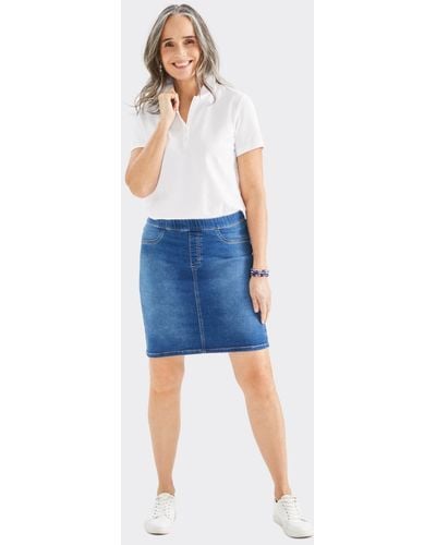 Style & Co. Denim Stretch Pull-on Skirt - Blue