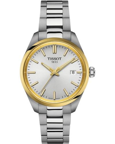 Tissot Swiss Pr 100 Stainless Steel Bracelet Watch 34mm - Metallic