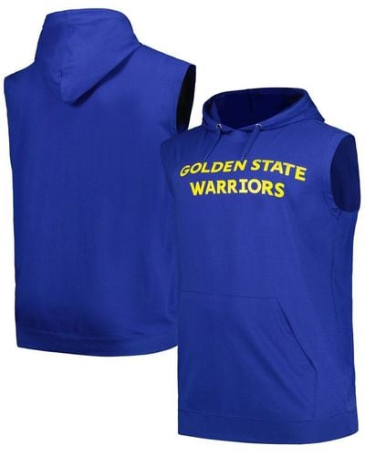 Fanatics Golden State Warriors Big And Tall Jersey Muscle Pullover Hoodie - Blue