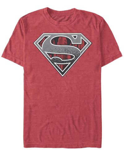 Fifth Sun Superman Concrete Logo Short Sleeve T-shirt - Red