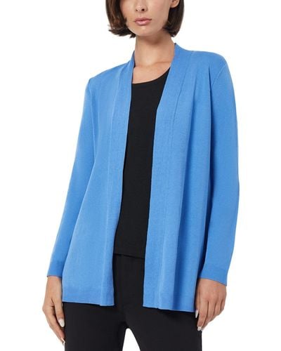 Jones New York Petite Icon Open-front Relaxed Cardigan - Blue