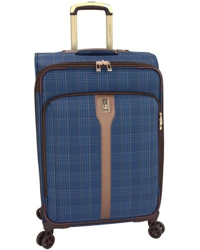 London Fog Brentwood Iii 25" Expandable Spinner Soft Side, Created For Macy's - Blue