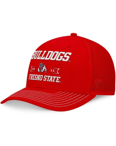 Top Of The World Red Fresno State Bulldogs Carson Trucker Adjustable Hat