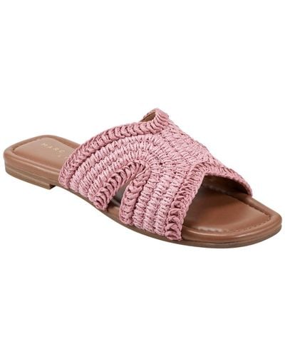 Marc Fisher Narda Square Toe Flat Sandals - Pink