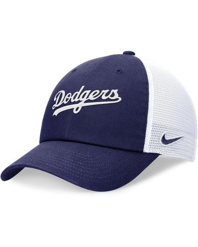 Nike Los Angeles Dodgers Evergreen Wordmark Trucker Adjustable Hat - Blue